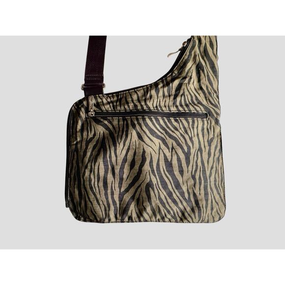 Baggallini Olive Green Animal Print Uptown Bag Crossbody Sling Messenger Bag - Picture 8 of 12